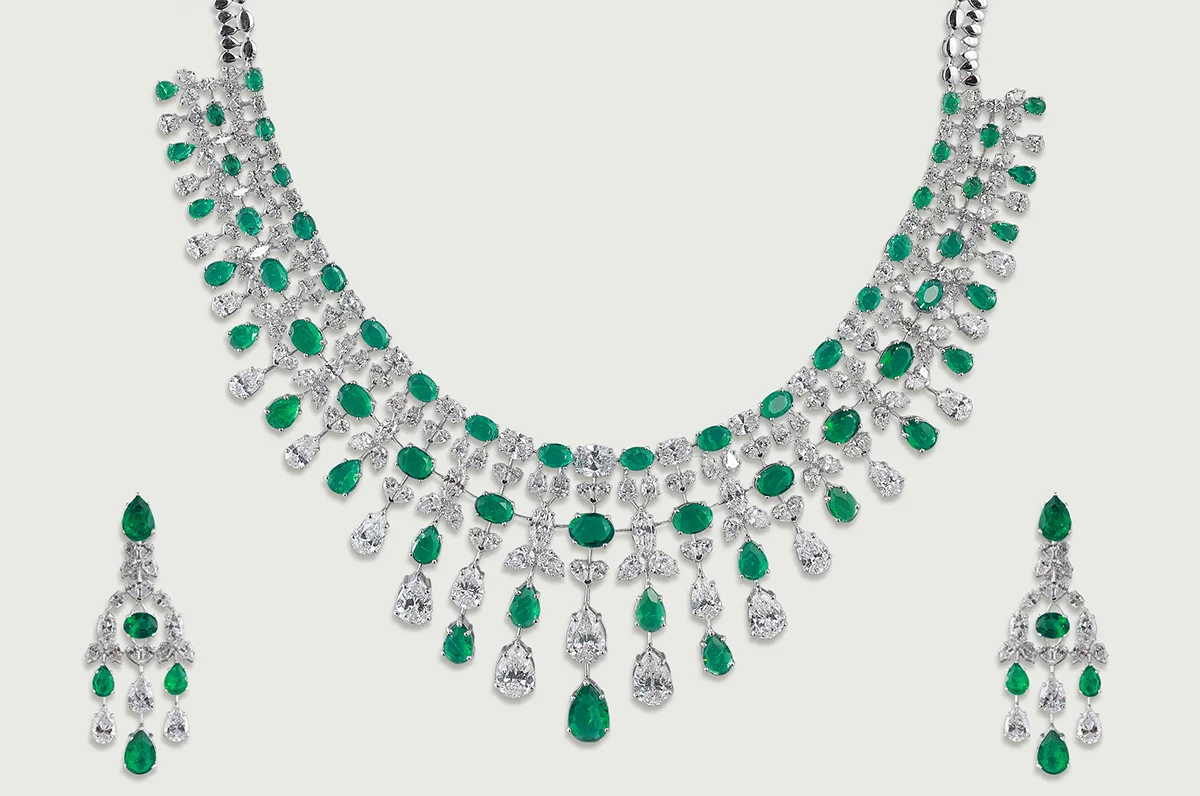 Solara Emerald Dewfall Necklace Set