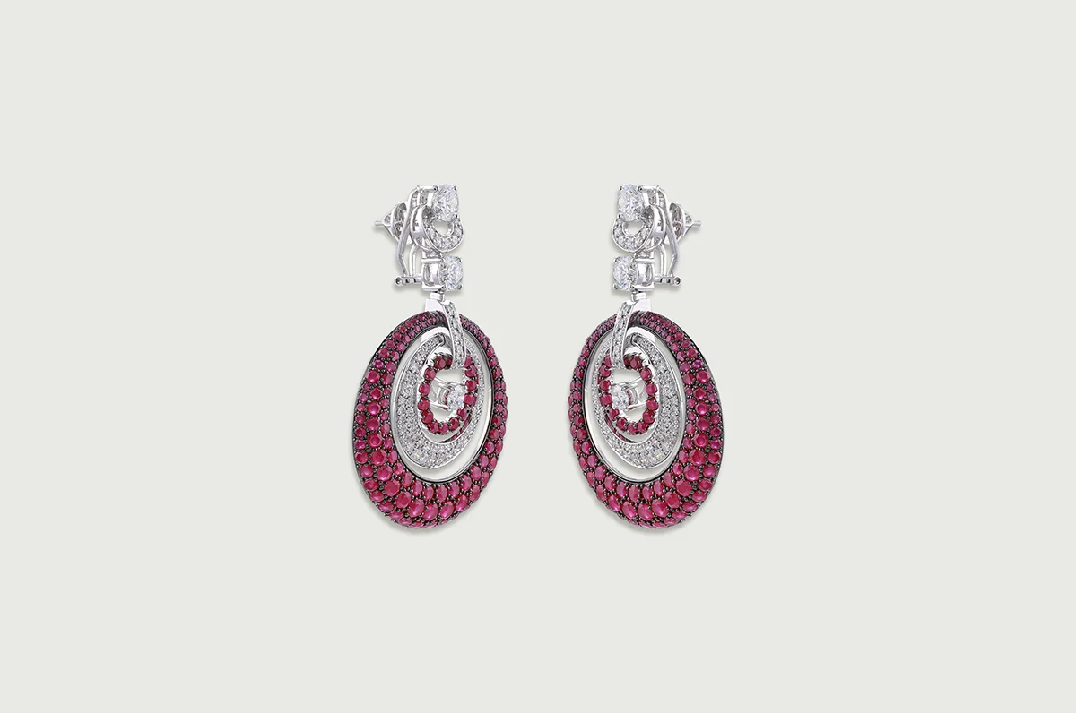 LUMORA RUBY ORBIT EARRINGS