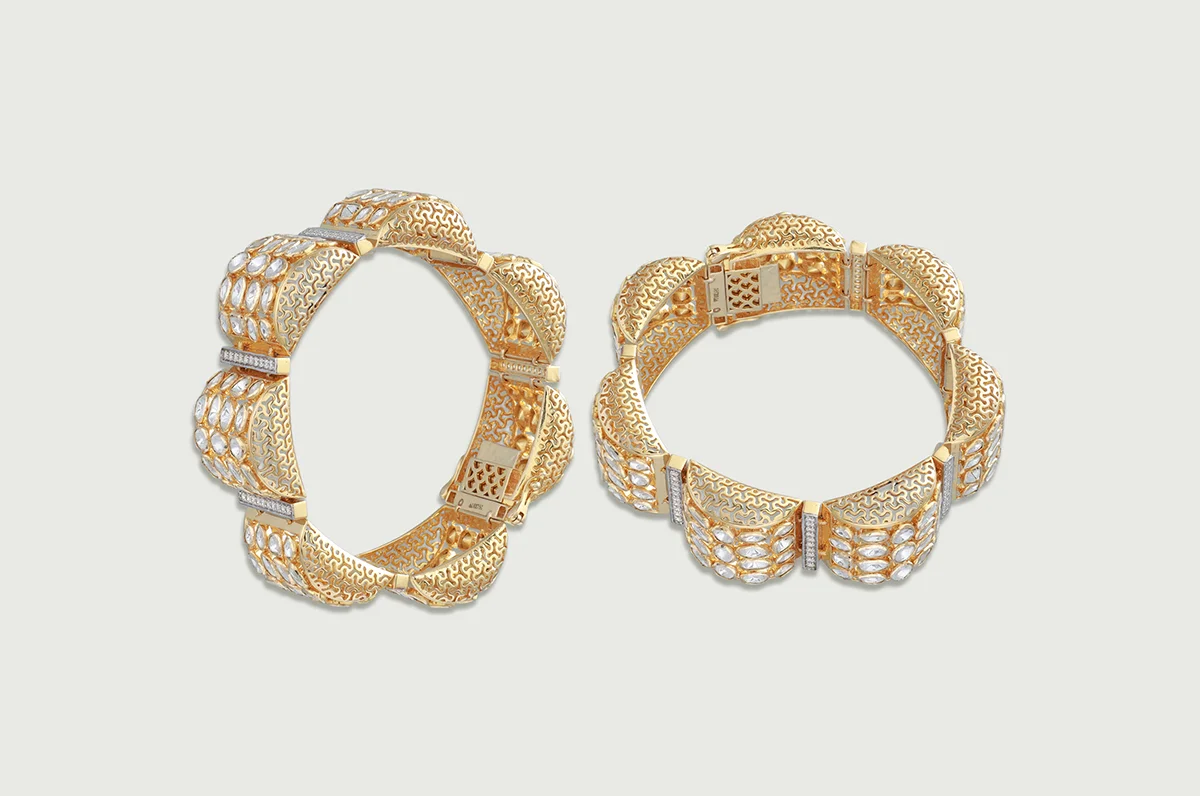 Amora Crescent Polki Bangles