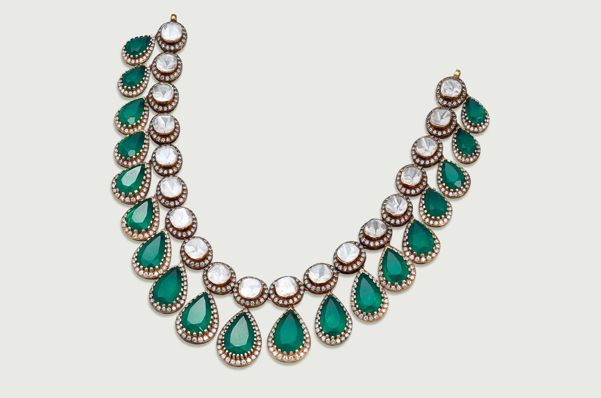 Amara Emerald Fringe Necklace