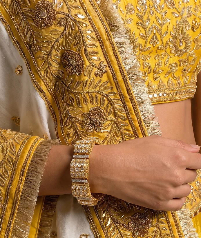 Diamond bridal bracelet close-up