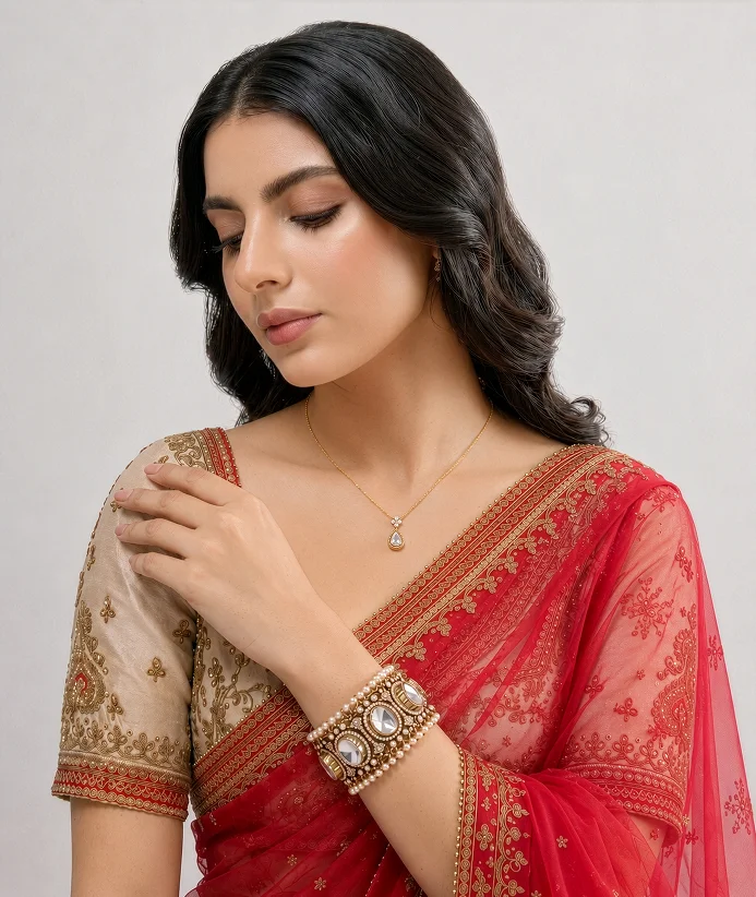 Diamond pearl bracelet look