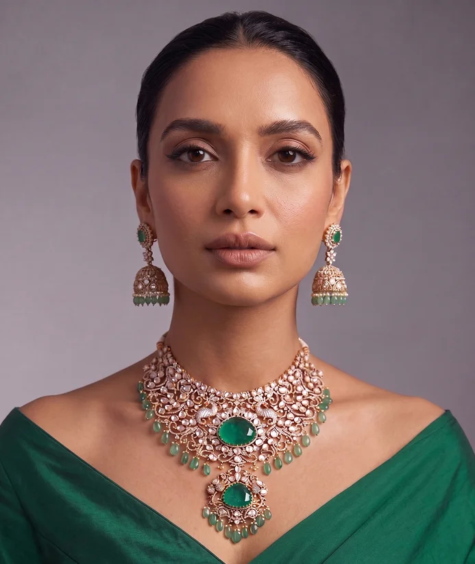 Emerald bridal choker
