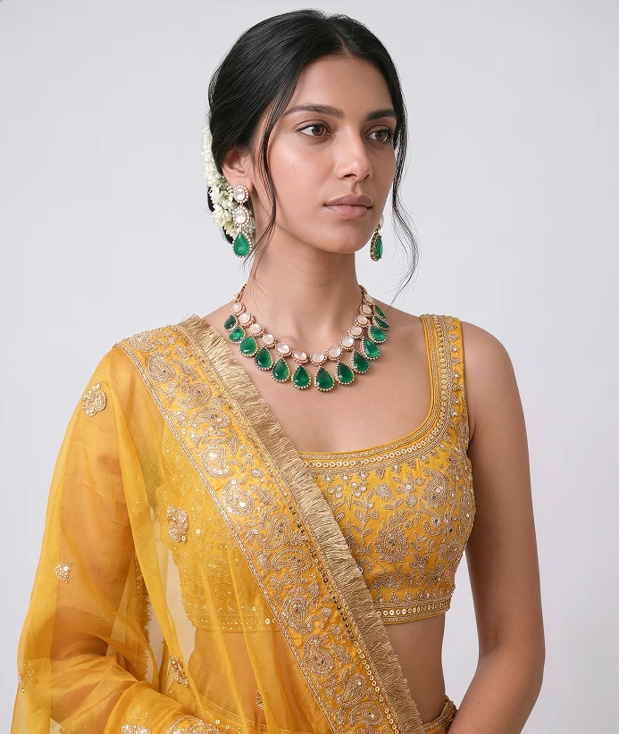 Emerald bridal jewelry set