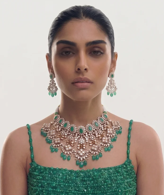 Emerald statement necklace