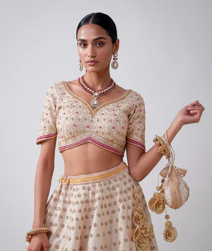Pink bridal necklace set