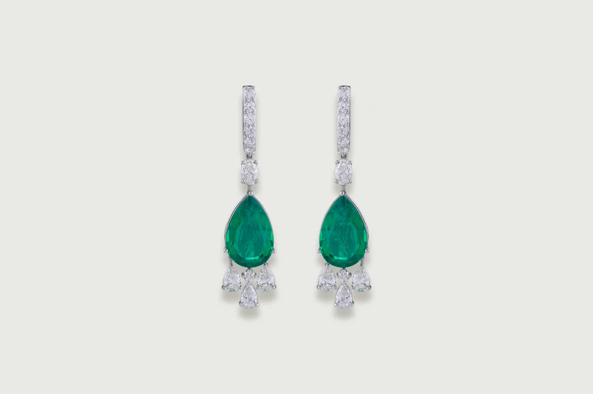 Reva Emerald Drop Earrings 1
