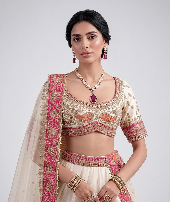 Ruby pendant bridal set