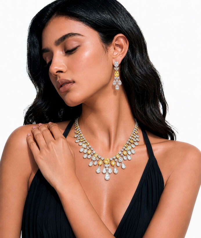 Solara Aurea Cascade Necklace Set