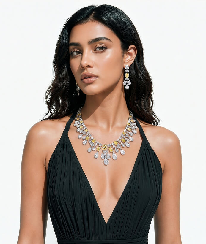 Solara Aurea Cascade Necklace Set