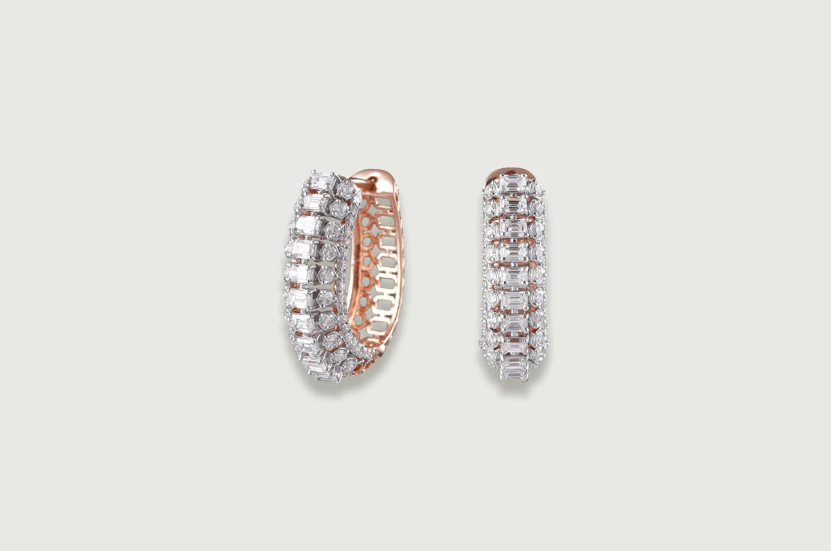 Vera Contour Baguette Hoops (Dual-Tone) 1