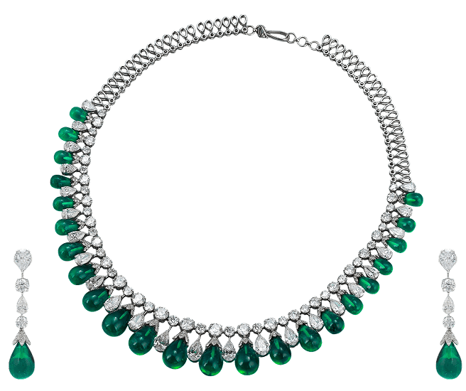 Solara Emerald Rain Necklace Set