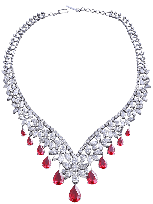Solara Ruby Flame Necklace Set