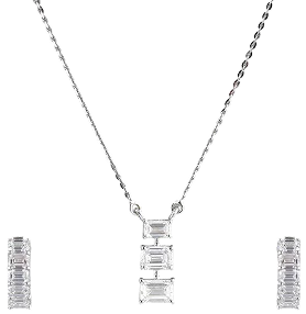emerald-cut-diamond-necklace-set