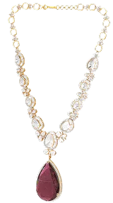 kundan drop pendant necklace